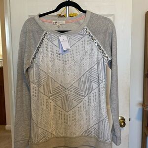 Vanity Jolt Silver Sequence long sleeve sweatshirt top